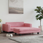 Hondenmand 100x50x30 cm fluweel roze met verlengstuk