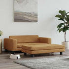 Hondenmand 100x50x30 cm fluweel bruin met verlengstuk