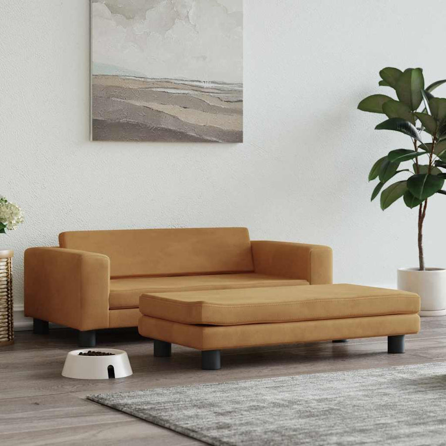 Hondenmand Met Verlengstuk 100X50X30 Cm Bruin Fluweel