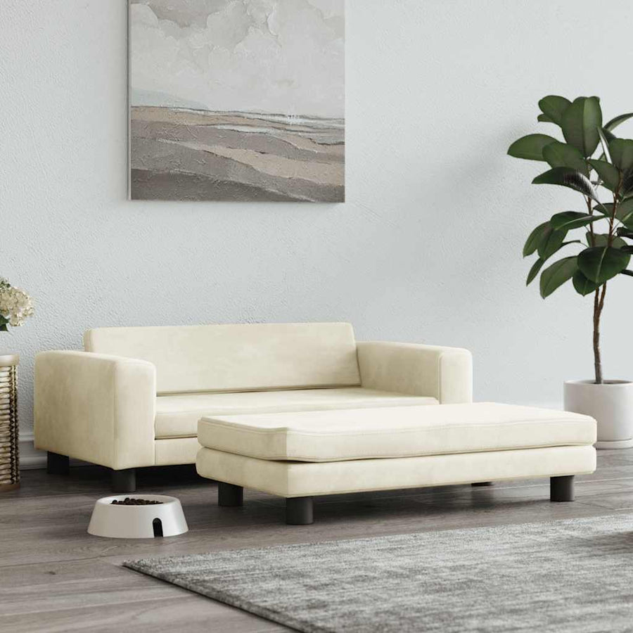 Hondenmand Met Verlengstuk 100X50X30 Cm Kleurig Crème Fluweel