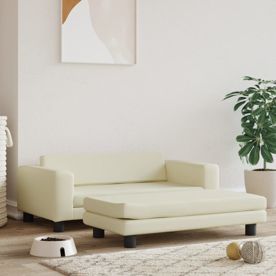 Hondenmand Met Verlengstuk 100X50X30 Cm Kunstleer Kleurig Crème
