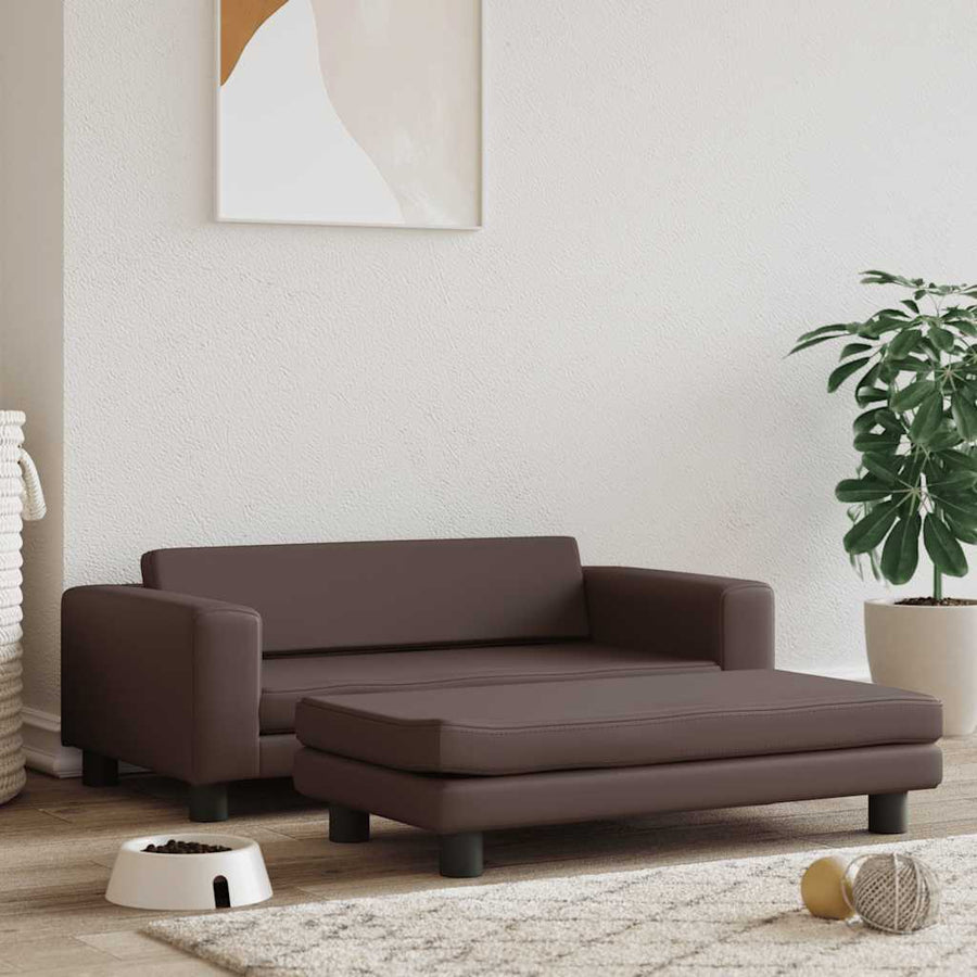 Hondenmand Met Verlengstuk 100X50X30 Cm Kunstleer Bruin