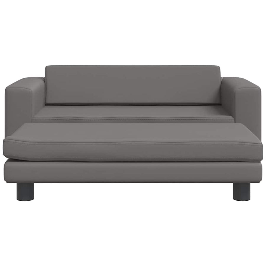 Hondenmand Met Verlengstuk 100X50X30 Cm Grijs Kunstleer