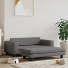 Dog bed with extension 100x50x30 cm artificial leather gray