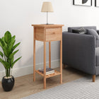 Side table with drawer 25x25x60 cm walnut wood