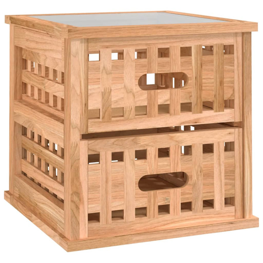 Nachtkastjes 2 St 34X34X34 Cm Massief Walnotenhout