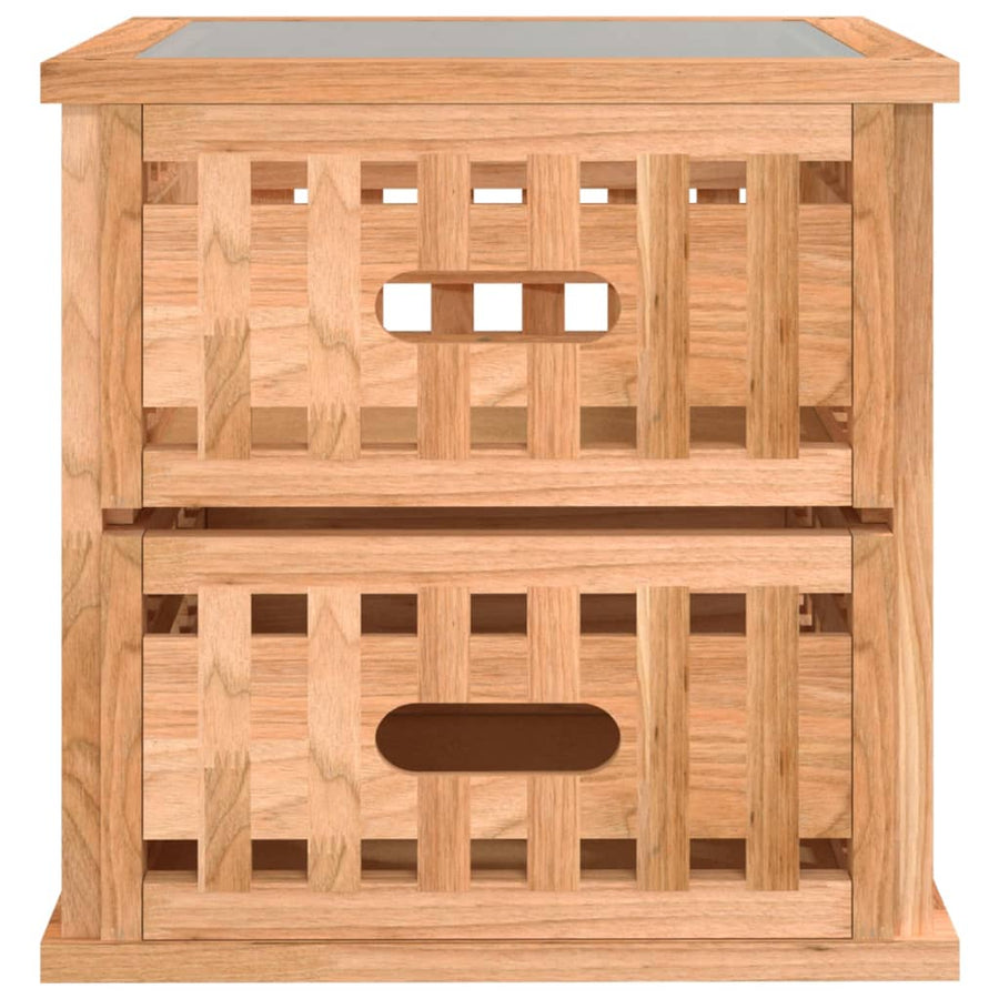 Nachtkastjes 2 St 34X34X34 Cm Massief Walnotenhout