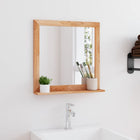 Wall mirror 55x55 cm solid walnut wood