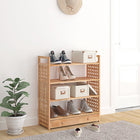 Shoe rack with drawer 70x27x81 cm solid walnut wood