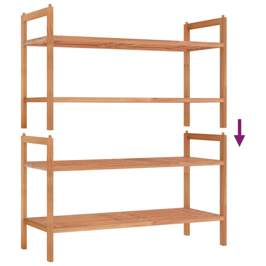 Schoenenrekken 2 St 69X27X41 Cm Massief Walnotenhout