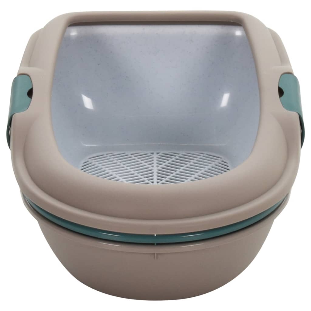 Kattenbak 59x39x22 cm polypropeen bruin en wit