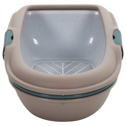 Kattenbak 59x39x22 cm polypropeen bruin en wit