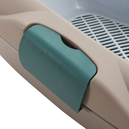 Kattenbak 59x39x22 cm polypropeen bruin en wit