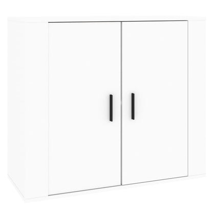 Dressoir 80X33X70 Cm Bewerkt Hout Wit