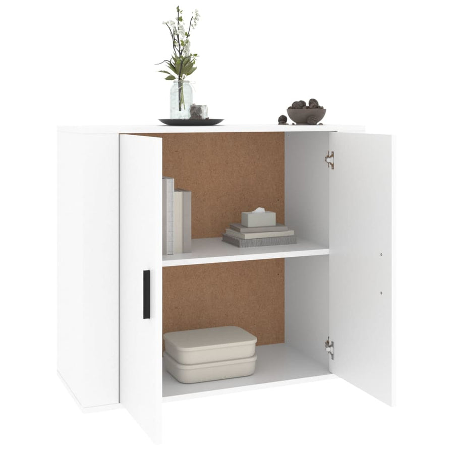 Dressoir 80X33X70 Cm Bewerkt Hout Wit