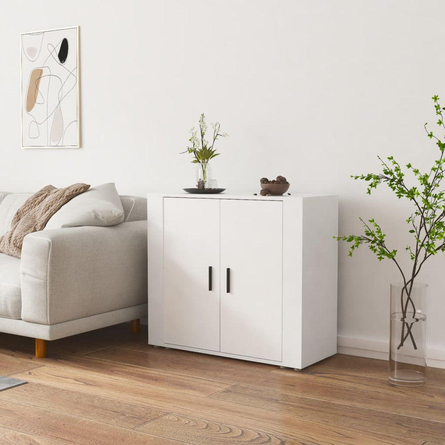 Dressoir 80X33X70 Cm Bewerkt Hout Wit