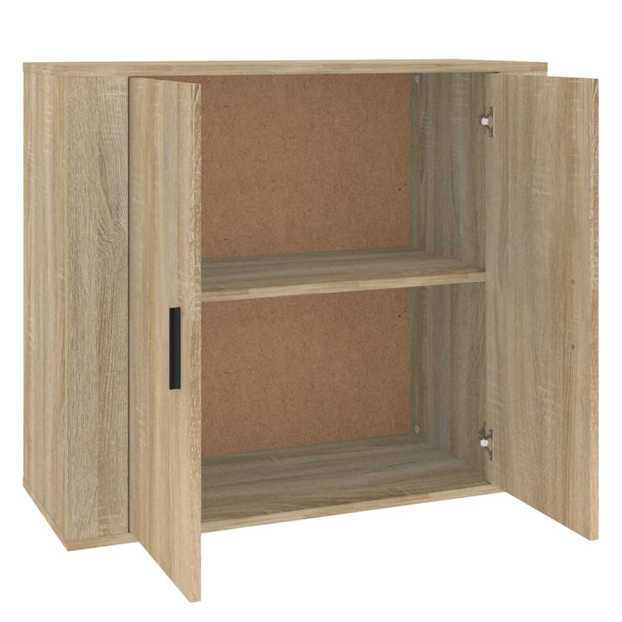 Dressoir 80x33x70 cm bewerkt hout sonoma eikenkleurig Sonoma eiken