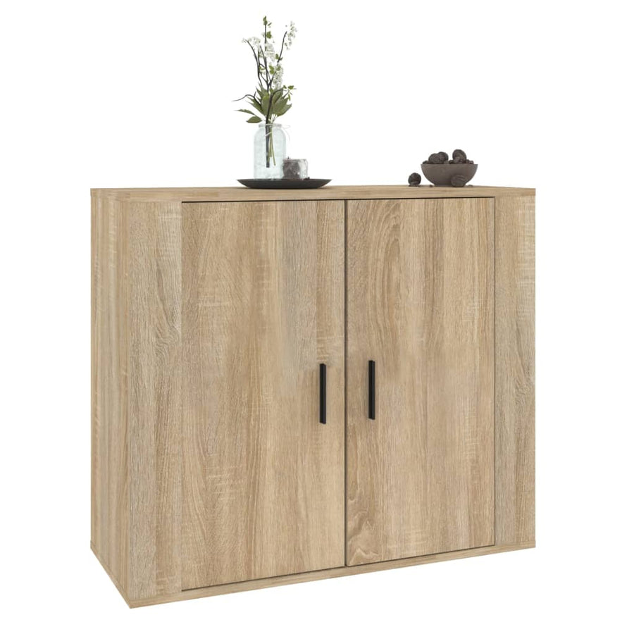 Dressoir 80x33x70 cm bewerkt hout sonoma eikenkleurig Sonoma eiken