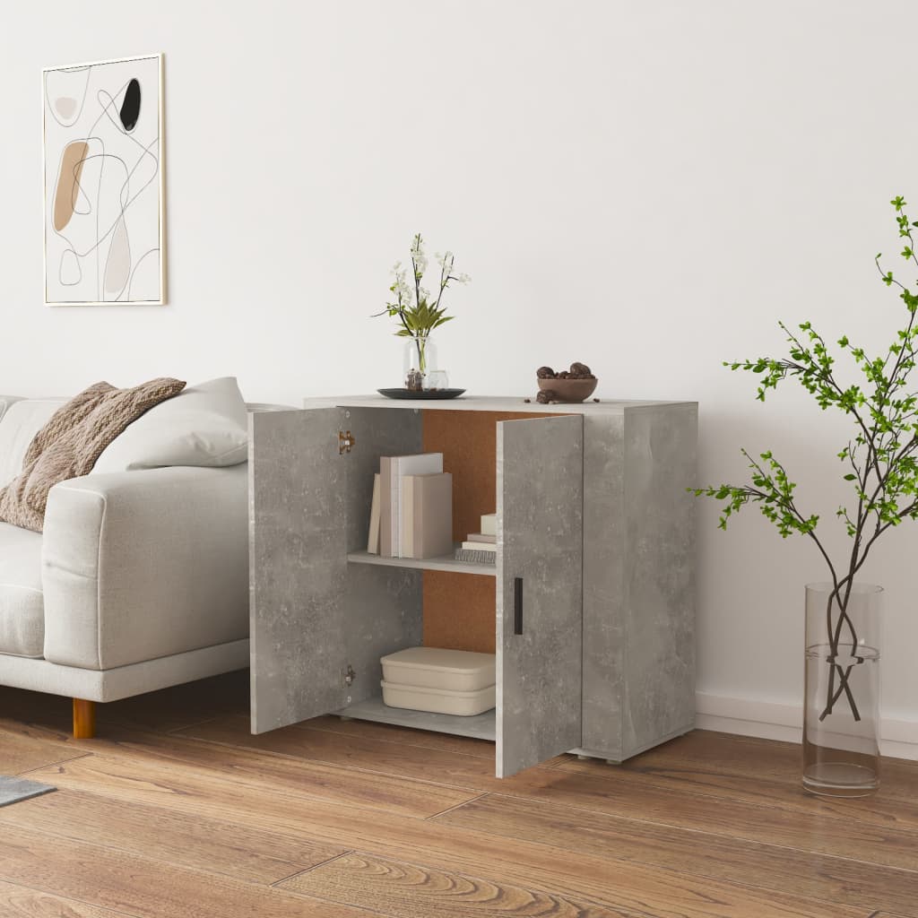Dressoir 80X33X70 Cm Bewerkt Hout Betongrijs