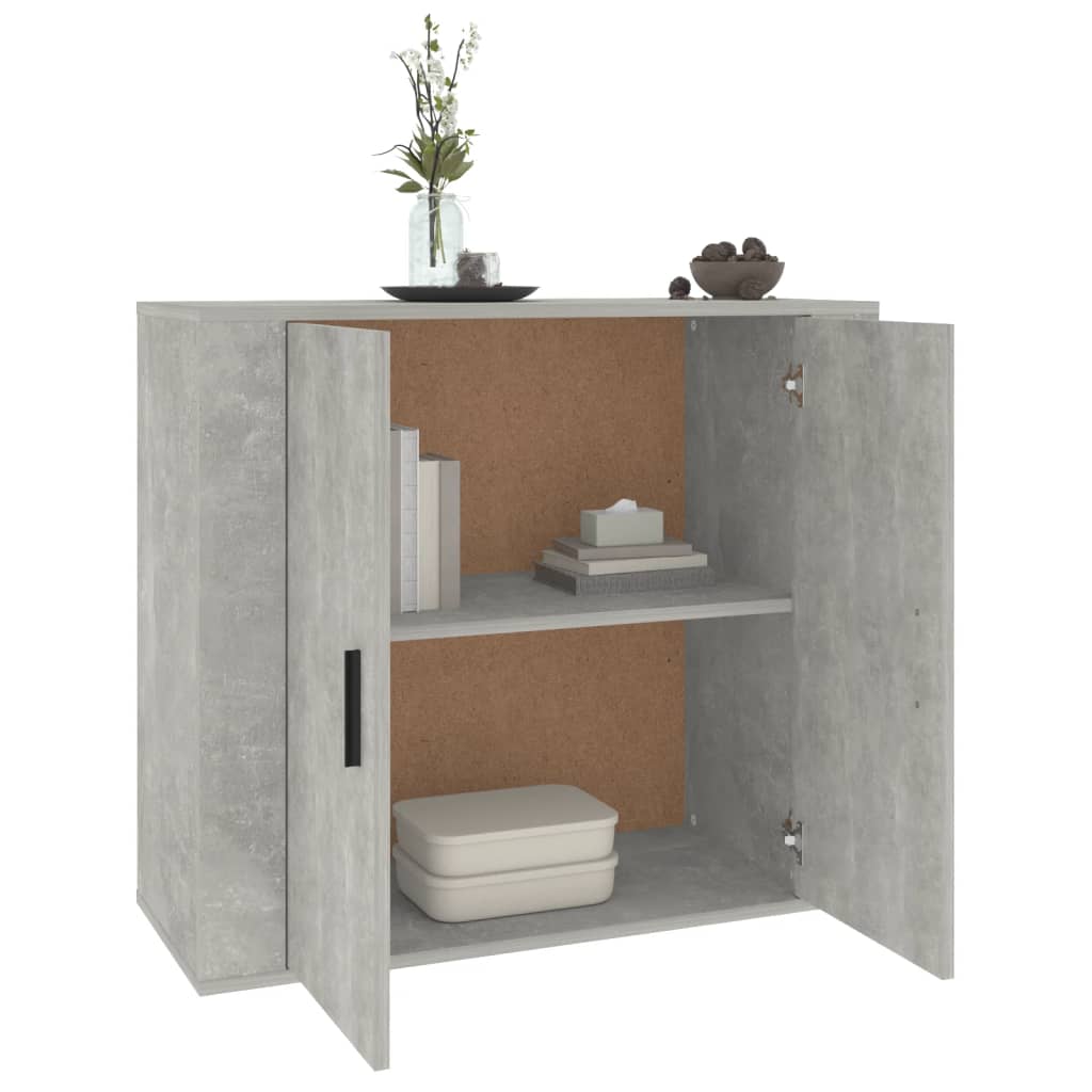 Dressoir 80X33X70 Cm Bewerkt Hout Betongrijs