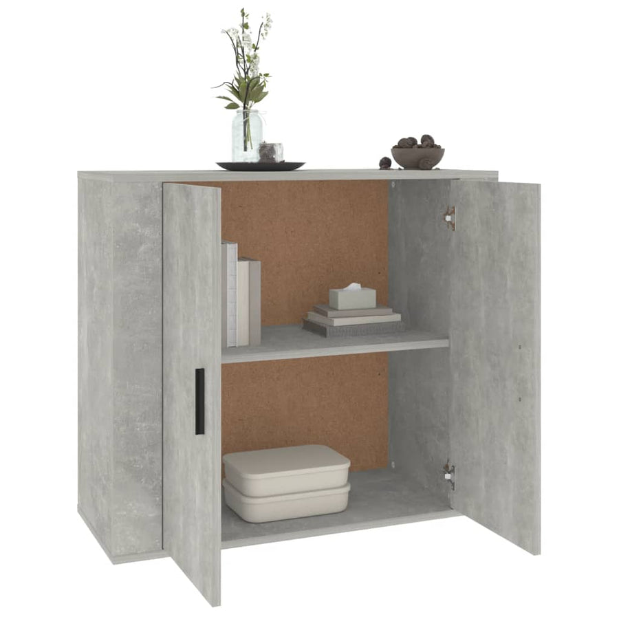 Dressoir 80X33X70 Cm Bewerkt Hout Betongrijs