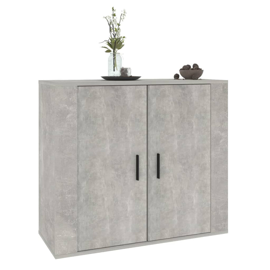 Dressoir 80X33X70 Cm Bewerkt Hout Betongrijs