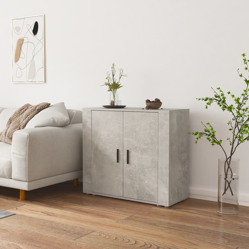 Dressoir 80X33X70 Cm Bewerkt Hout Betongrijs