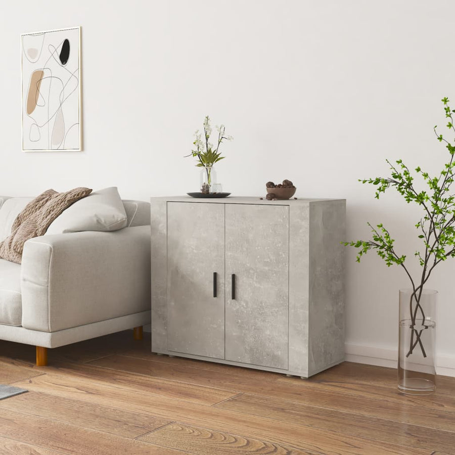 Dressoir 80X33X70 Cm Bewerkt Hout Betongrijs