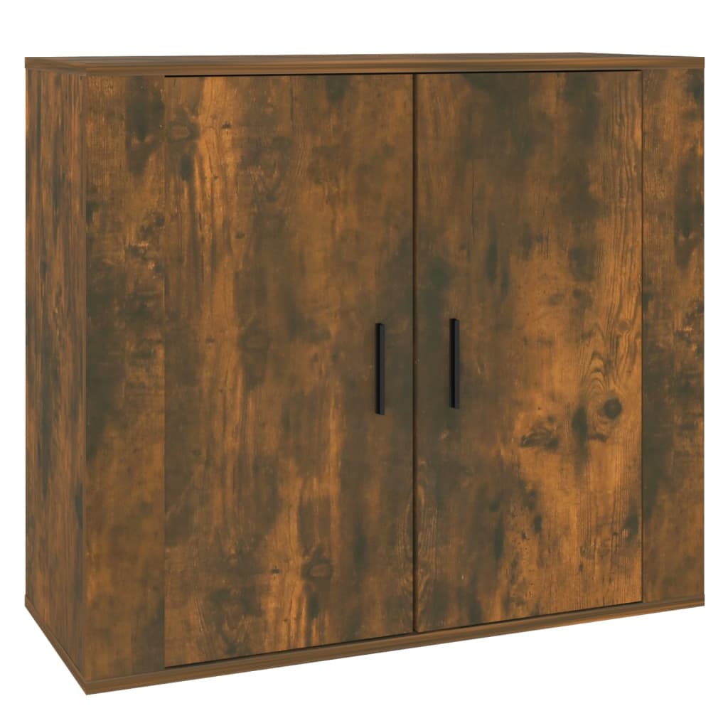 Dressoir 80X33X70 Cm Bewerkt Hout Gerookt Eikenkleurig