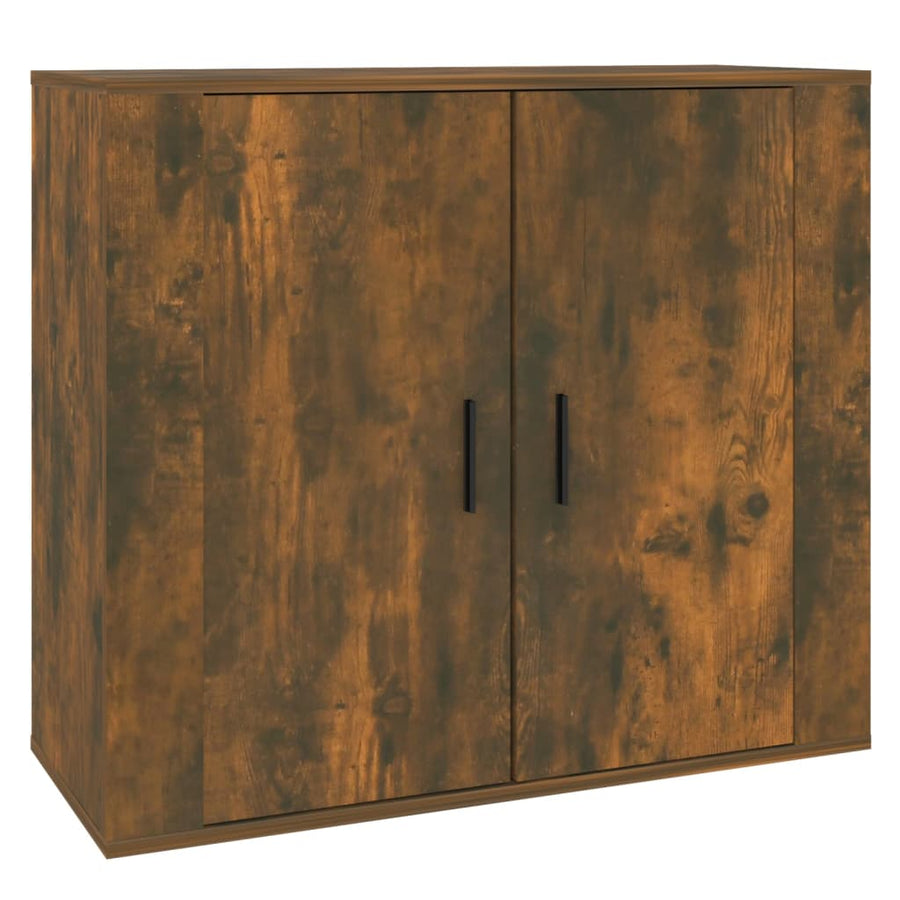 Dressoir 80X33X70 Cm Bewerkt Hout Gerookt Eikenkleurig