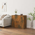 Sideboard 80x33x70 cm carved wood smoked oak look