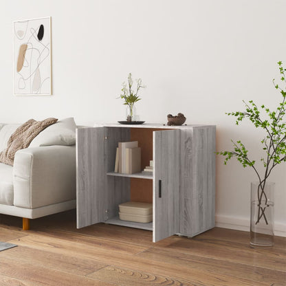 Dressoir 80X33X70 Cm Bewerkt Hout Grijs Sonoma Eikenkleurig
