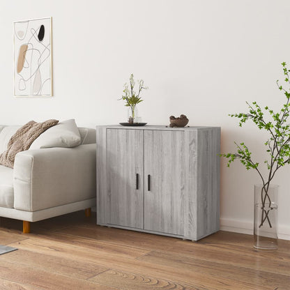 Dressoir 80X33X70 Cm Bewerkt Hout Grijs Sonoma Eikenkleurig