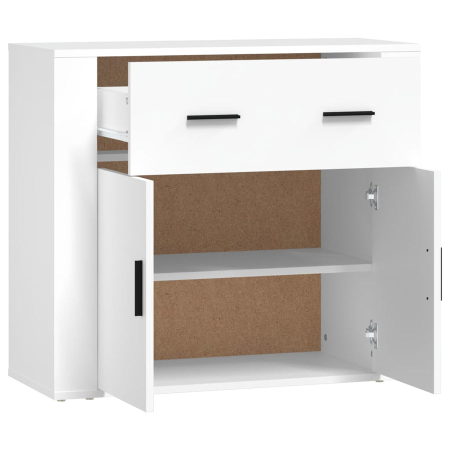 Dressoir 80X33X70 Cm Bewerkt Hout Wit
