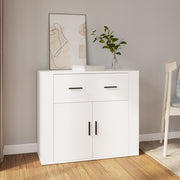 Sideboard 80x33x70 cm carved wood white
