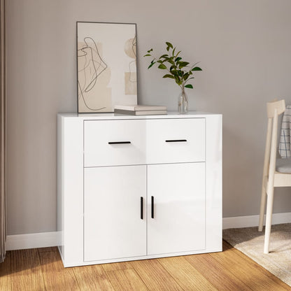 Dressoir 80X33X70 Cm Bewerkt Hout Wit