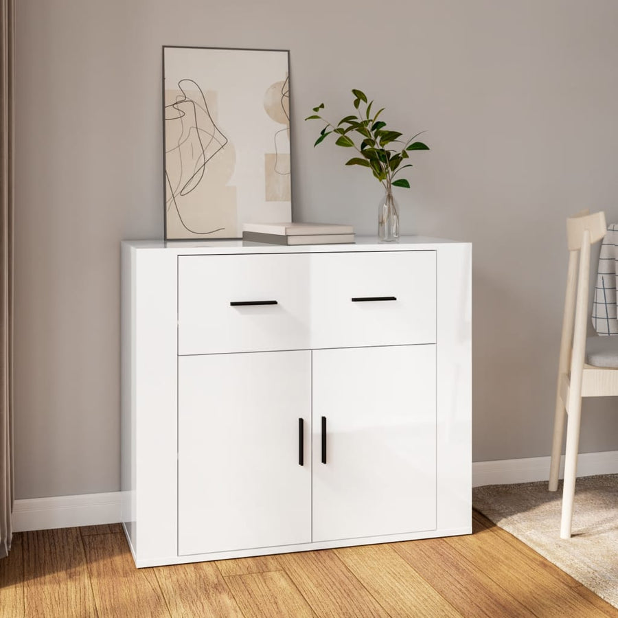 Dressoir 80X33X70 Cm Bewerkt Hout Wit