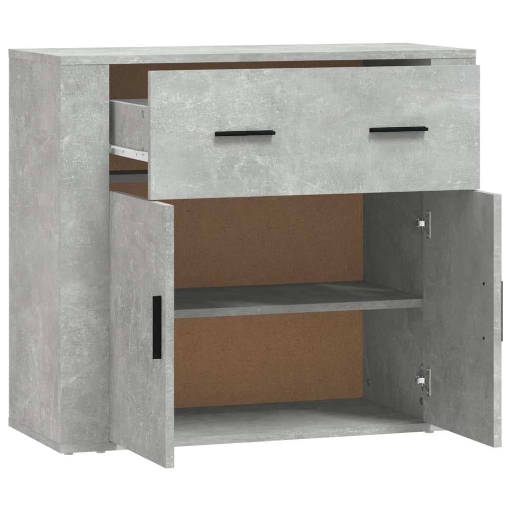 Dressoir 80X33X70 Cm Bewerkt Hout Betongrijs