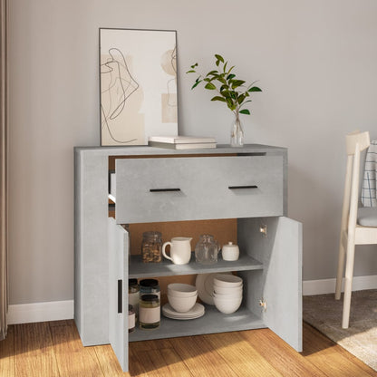 Dressoir 80X33X70 Cm Bewerkt Hout Betongrijs