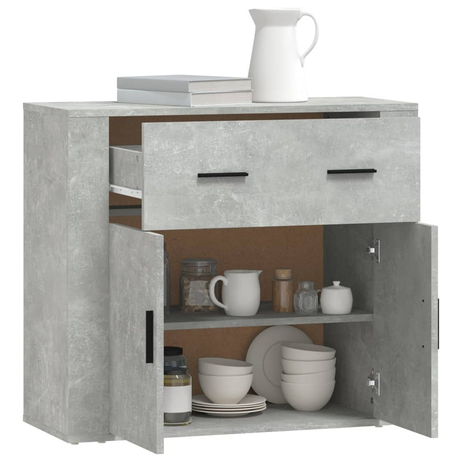 Dressoir 80X33X70 Cm Bewerkt Hout Betongrijs