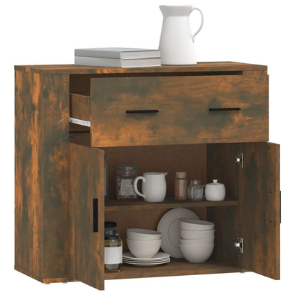 Dressoir 80x33x70 cm bewerkt hout gerookt eikenkleurig