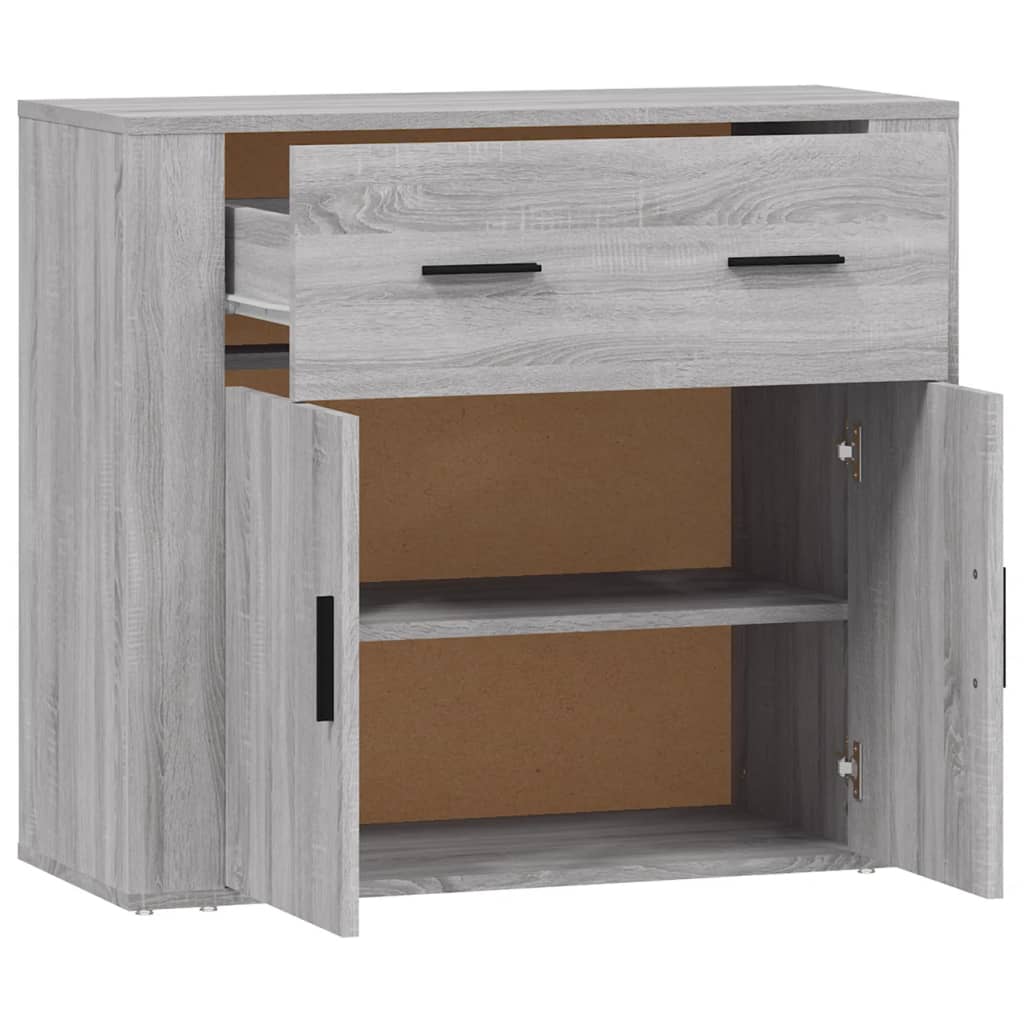 Dressoir 80X33X70 Cm Bewerkt Hout Grijs Sonoma Eikenkleurig