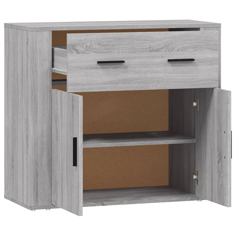 Dressoir 80X33X70 Cm Bewerkt Hout Grijs Sonoma Eikenkleurig