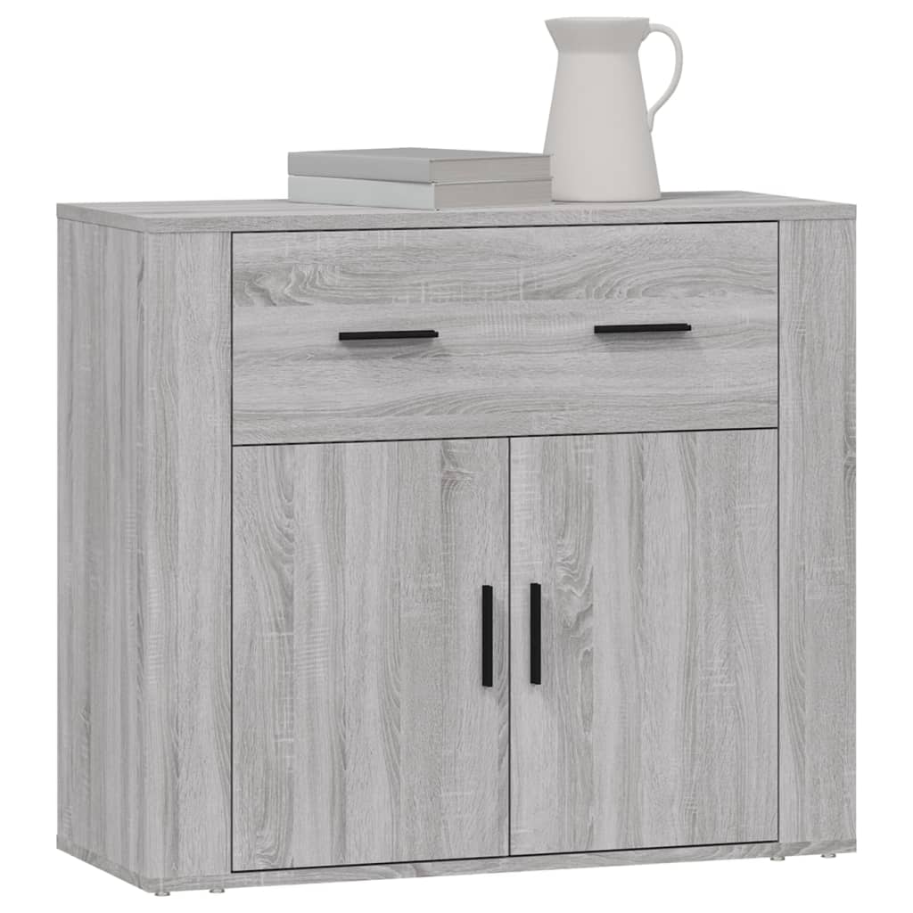 Dressoir 80X33X70 Cm Bewerkt Hout Grijs Sonoma Eikenkleurig