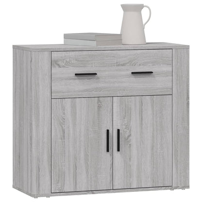 Dressoir 80X33X70 Cm Bewerkt Hout Grijs Sonoma Eikenkleurig