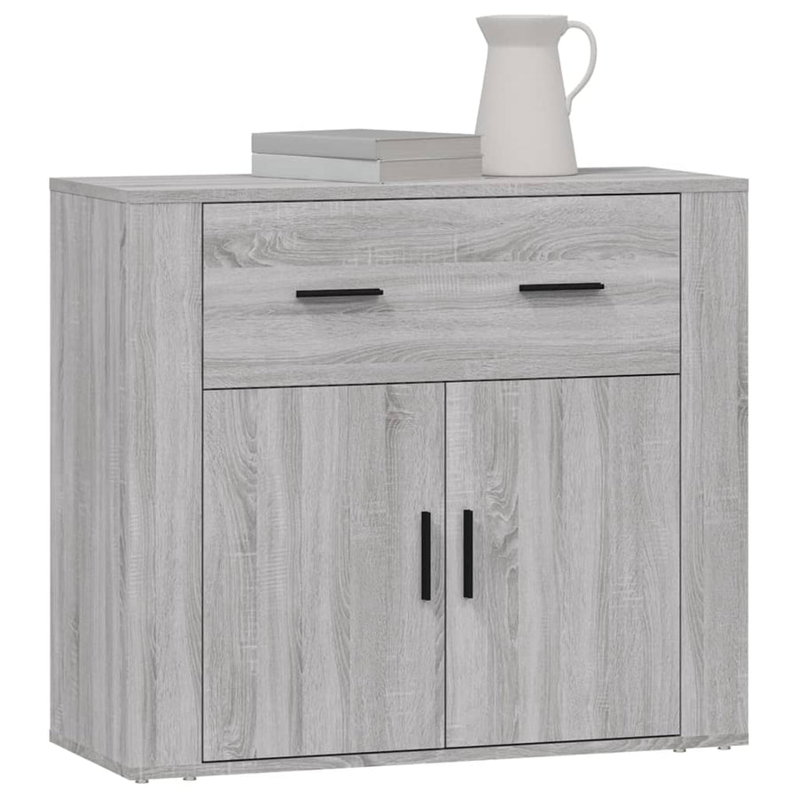 Dressoir 80X33X70 Cm Bewerkt Hout Grijs Sonoma Eikenkleurig