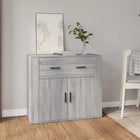 Dressoir 80x33x70 cm bewerkt hout grijs sonoma