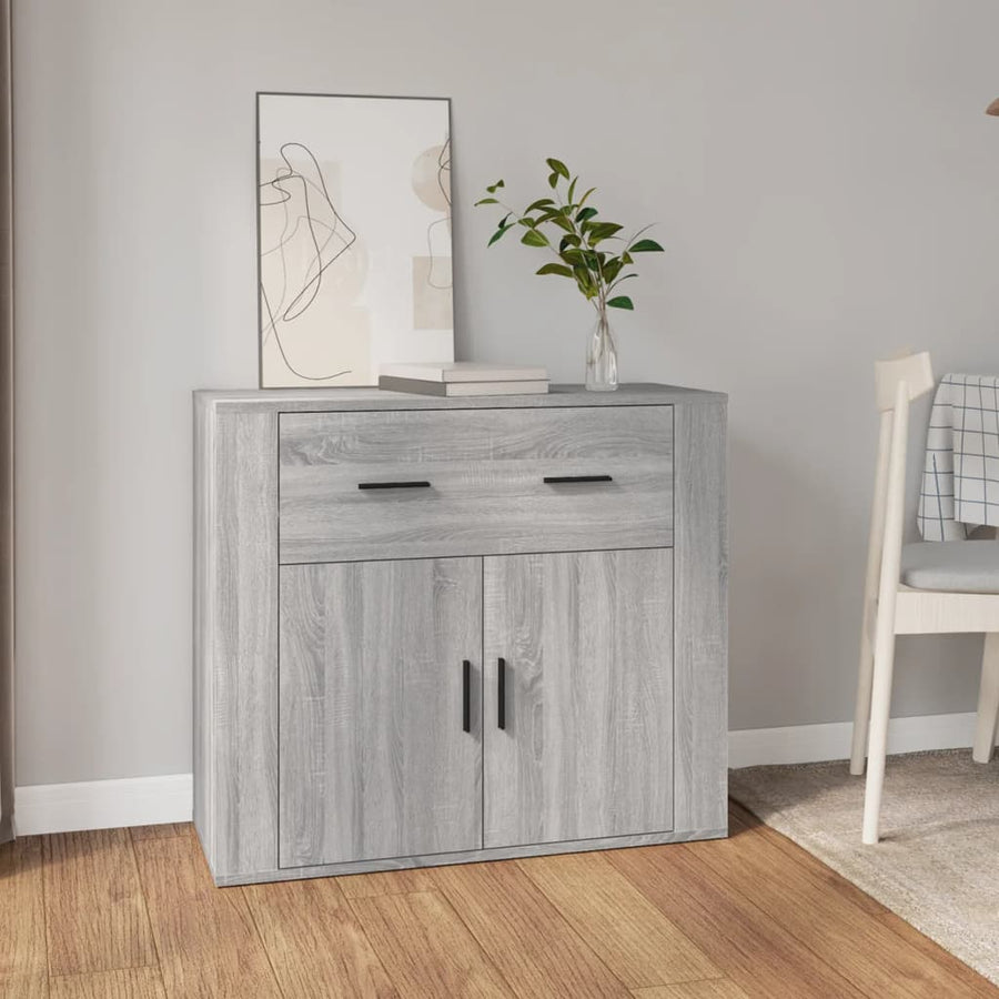 Dressoir 80X33X70 Cm Bewerkt Hout Grijs Sonoma Eikenkleurig