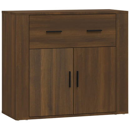 Dressoir 80x33x70 cm bewerkt hout bruin eikenkleur