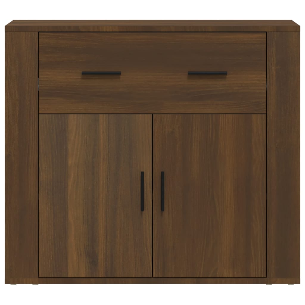 Dressoir 80x33x70 cm bewerkt hout bruin eikenkleur